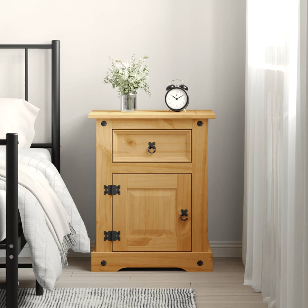 Bedside Table - BATH Nightstand Brown 53cm
