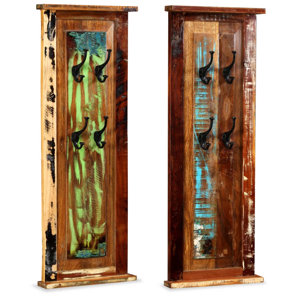 Coat Racks 2 Pcs Solid Reclaimed Wood 38x100cm