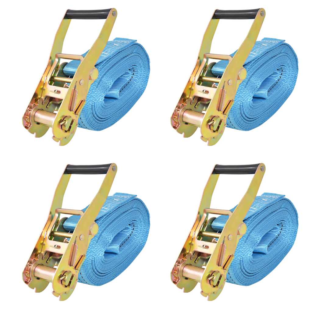 Ratchet Tie Down Straps 4 Pcs 4 Tonnes 8mx50mm Blue