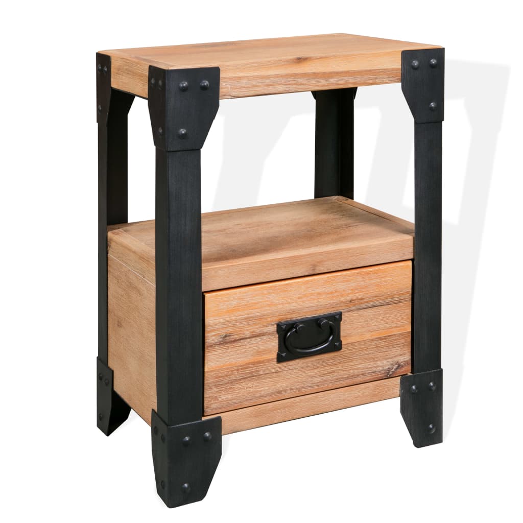 Bedside Table - TRENT Nightstand Natural 40cm