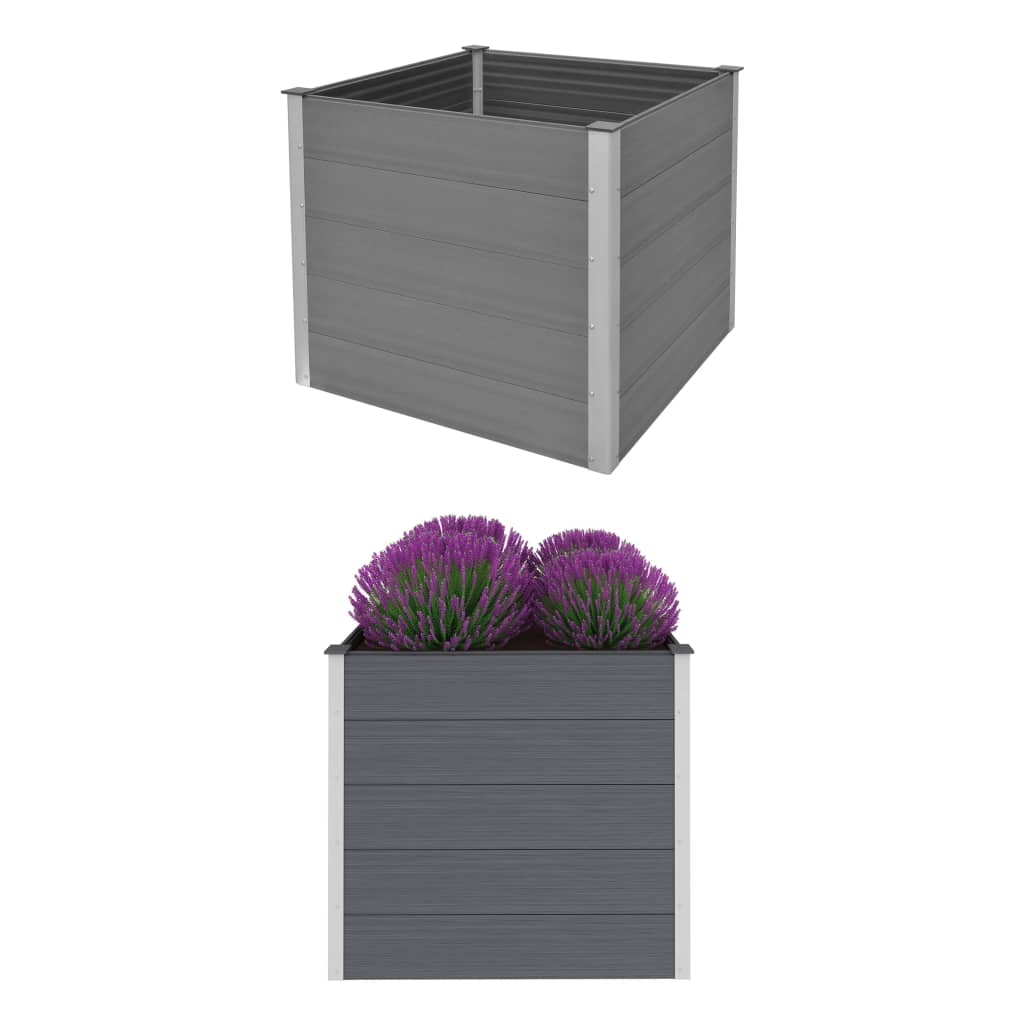 Garden Raised Bed WPC 100x100x91 cm Grey