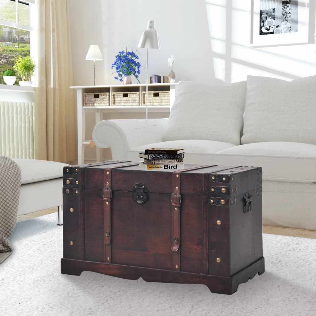 Vintage Treasure Chest Wood 66x38x40cm