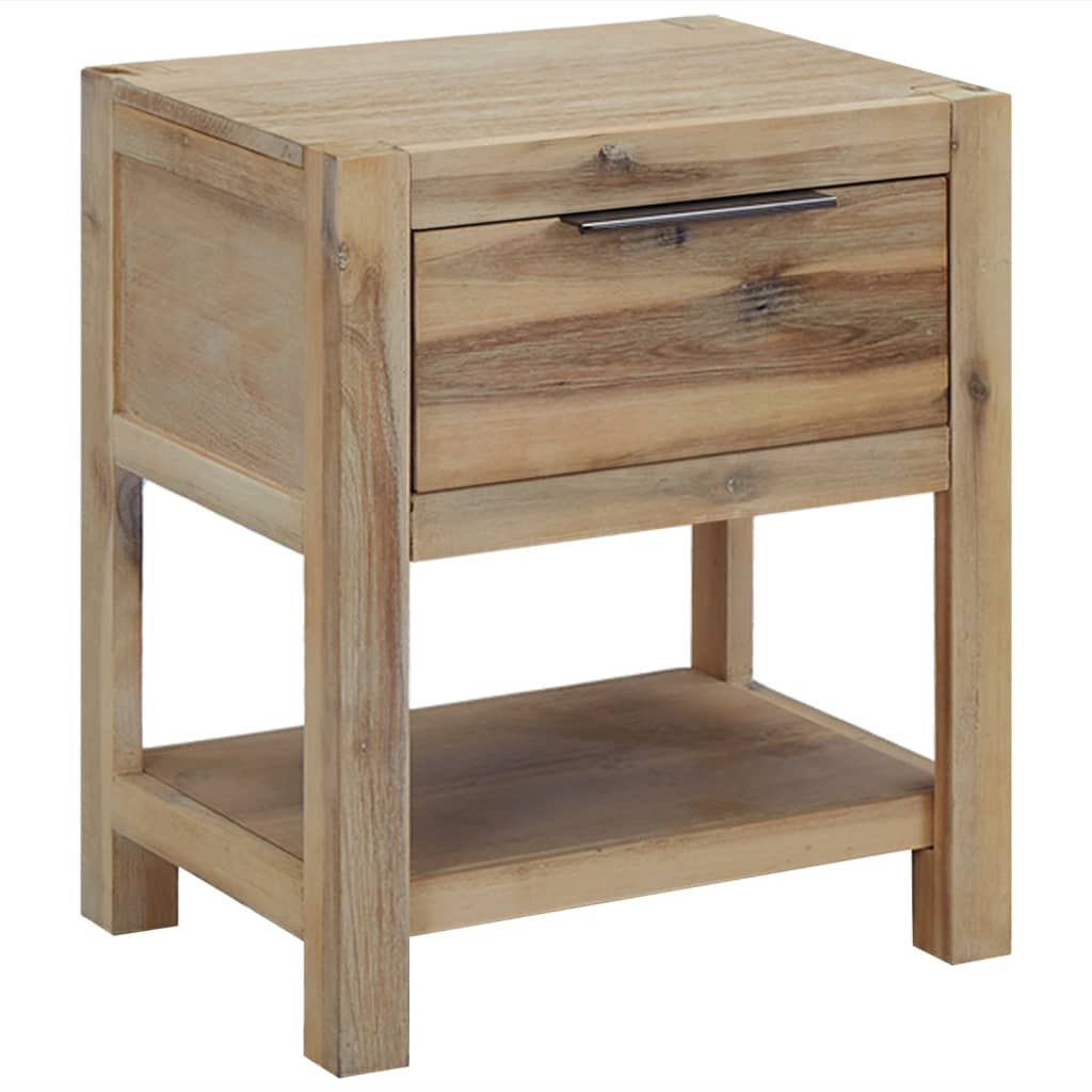 Bedside Table - CRAWFORD Nightstand Natural 40cm