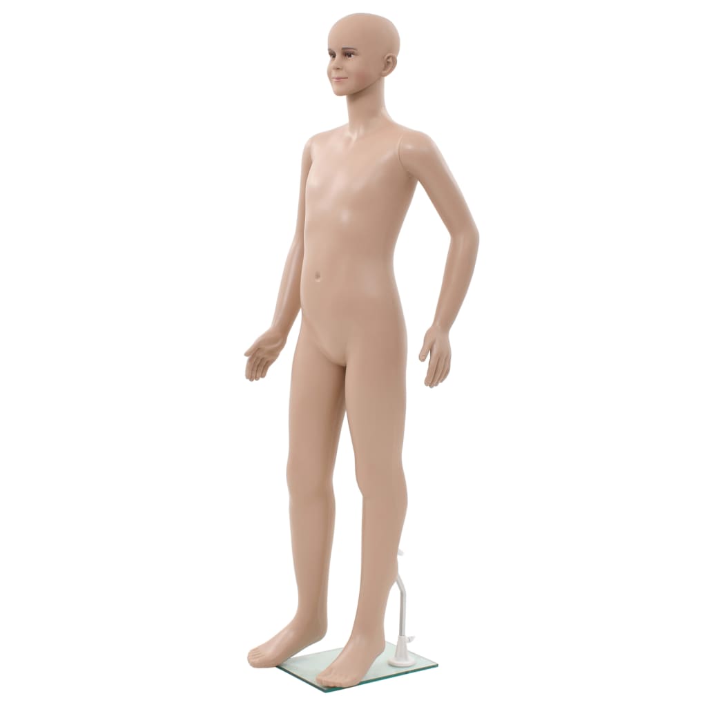 Full Body Child Mannequin with Glass Base Beige 140cm