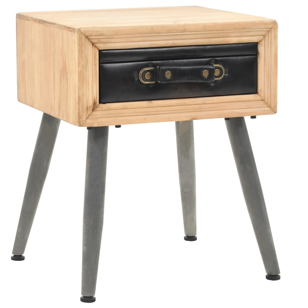 Bedside Table - HENDERSON Nightstand Oak 43cm