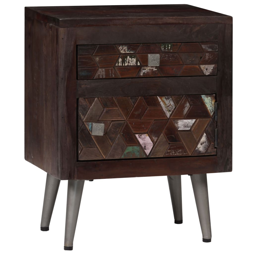 Bedside Table - ALPINE Nightstand Dark Brown 40cm