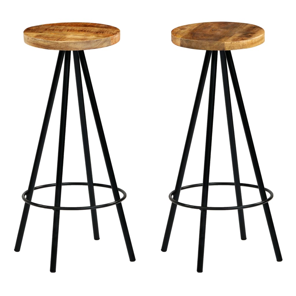 Bar Chairs 2 Pieces Solid Mango Wood
