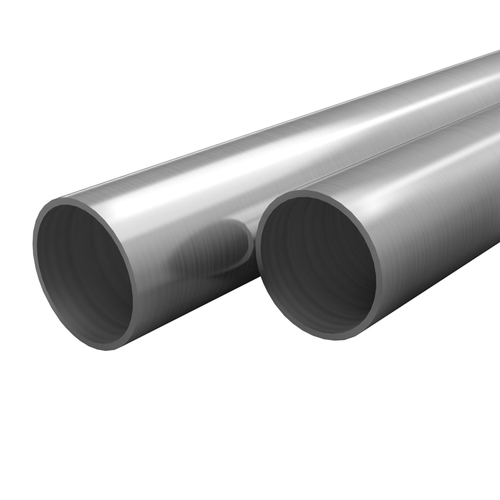 2 Pcs Stainless Steel Tubes Round V2A 2m 42x1.8mm