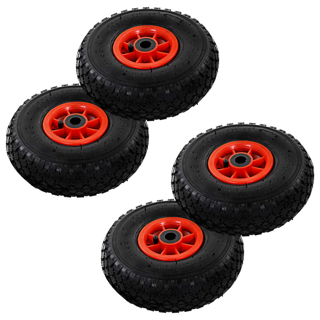 Sack Truck Wheels 4 Pcs Rubber 3.00-4 245x82