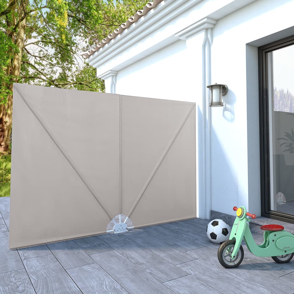 Collapsible Terrace Side Awning Cream 240x160 cm