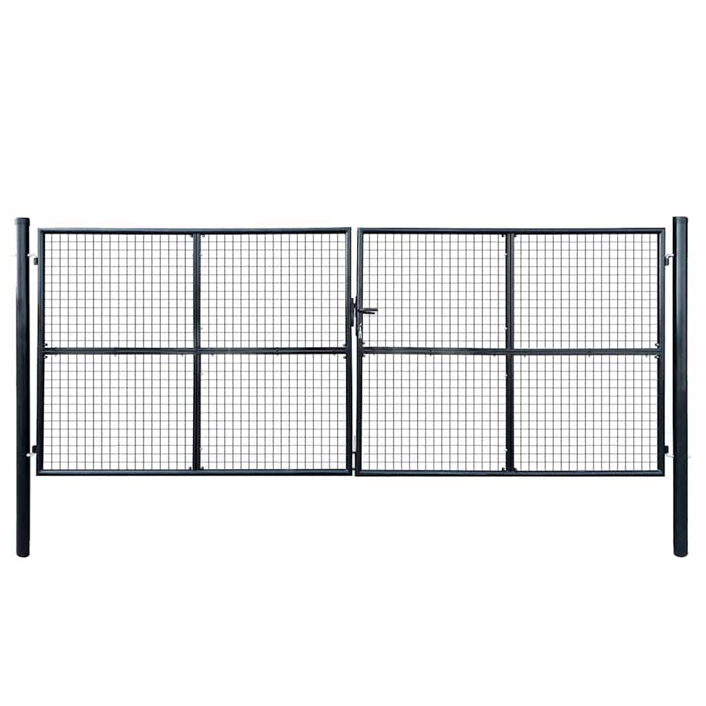 Mesh Garden Gate Galvanised Steel 400x150cm Grey