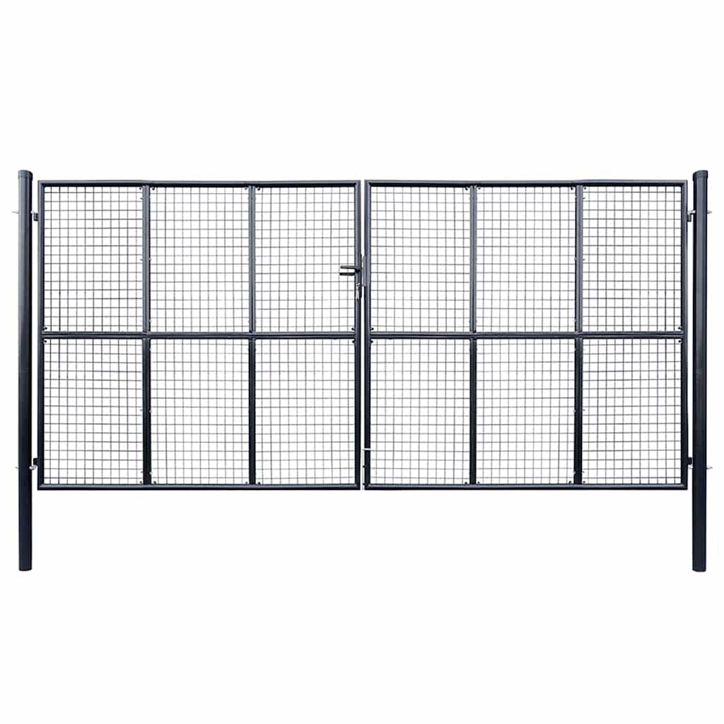 Mesh Garden Gate Galvanised Steel 400x175cm Grey