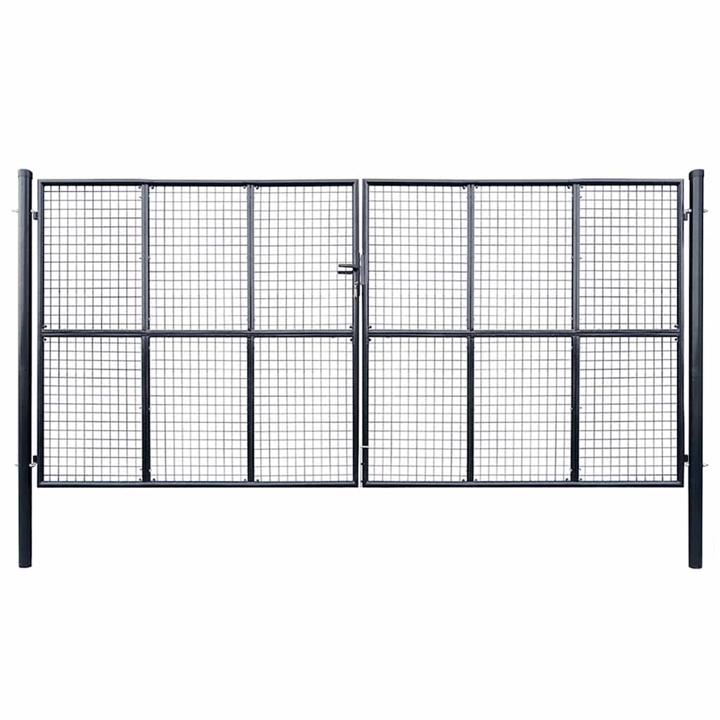 Mesh Garden Gate Galvanised Steel 400x200cm Grey