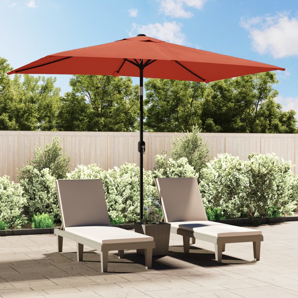 Outdoor Parasol with Metal Pole 300x200 cm Terracotta