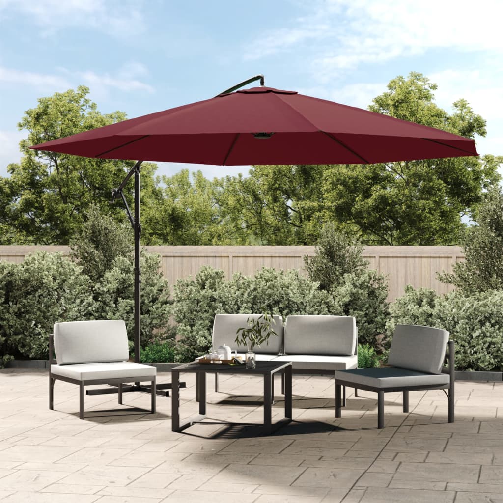 Cantilever Umbrella with Aluminium Pole 350 cm Bordeaux Red
