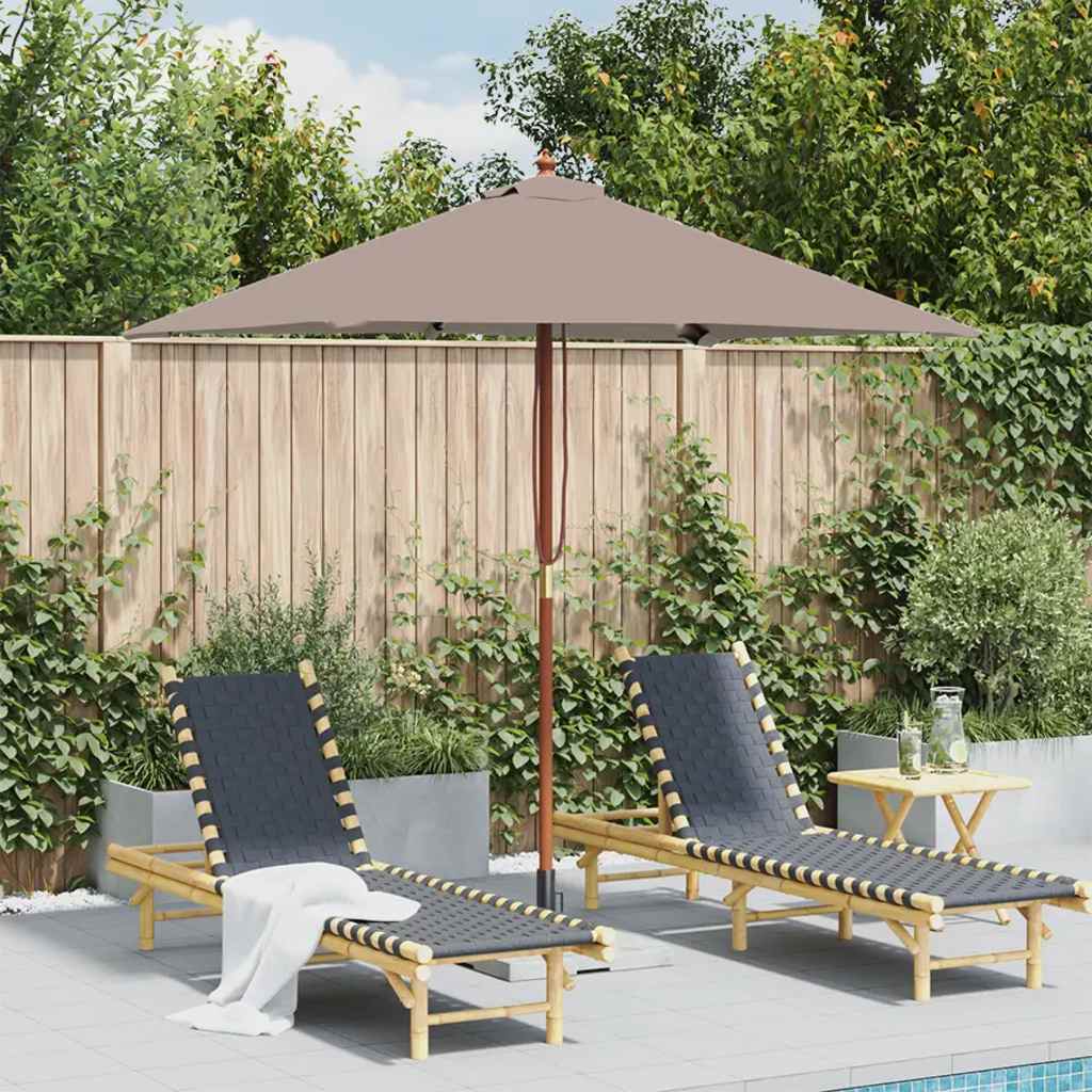 MERGLEN Garden Parasol with Pole 150x200 cm Taupe Wooden