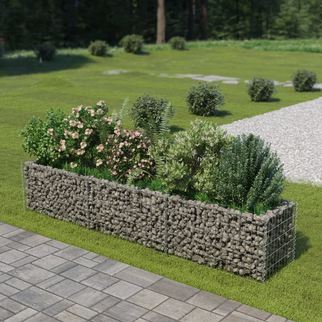 Gabion Raised Bed Galvanised Steel 270x50x50 cm