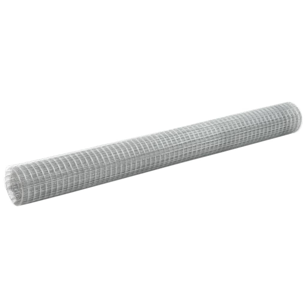 Chicken Wire Fence Galvanised Steel 25x1.5 m Silver