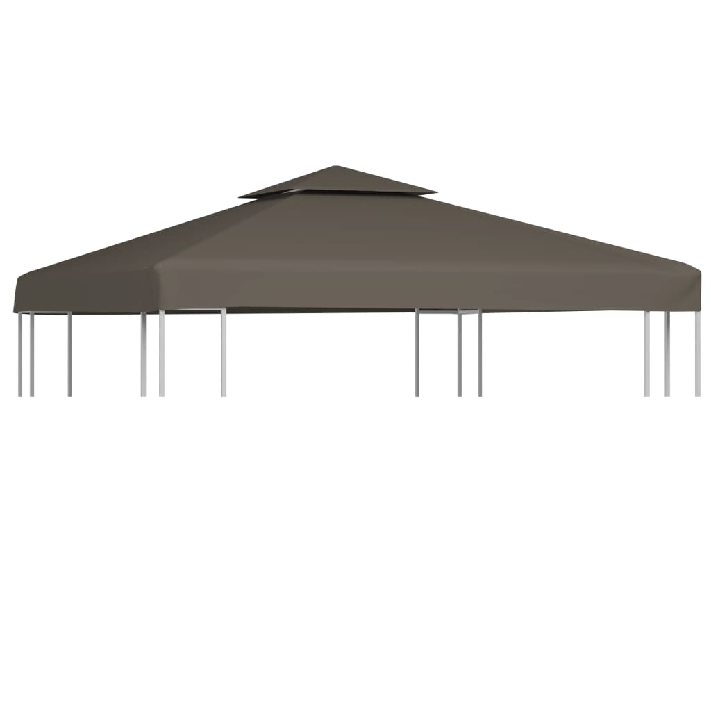 2-Tier Gazebo Top Cover 310 g/m2 3x3 m Taupe