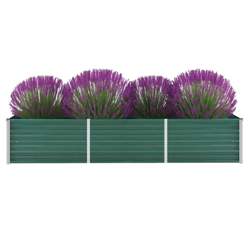 Garden Raised Bed Galvanised Steel 240x80x45 cm Green
