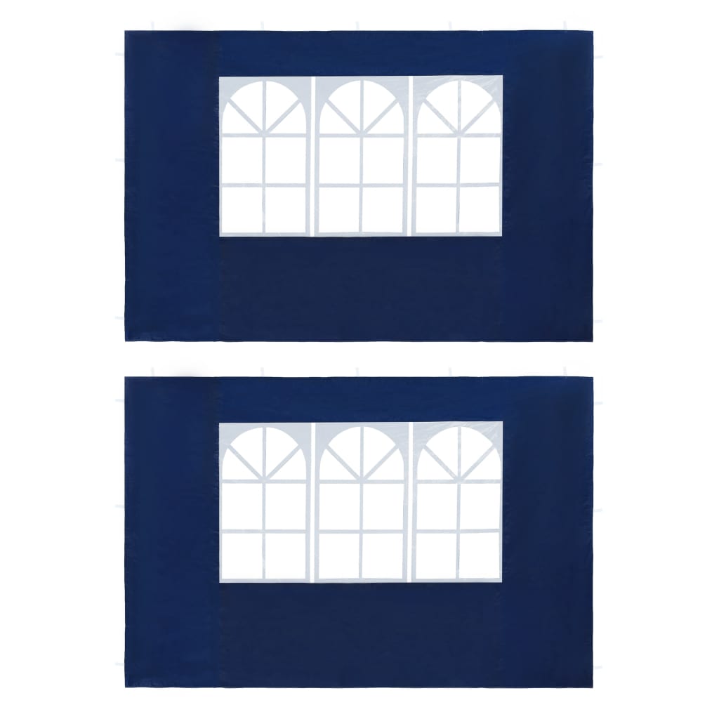 Partytent Sidewall 2 pcs with Window PE Blue
