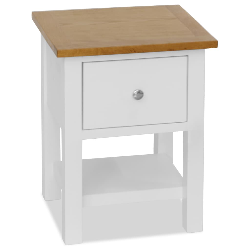Bedside Table - LANGDON Yule Nightstand White 36cm