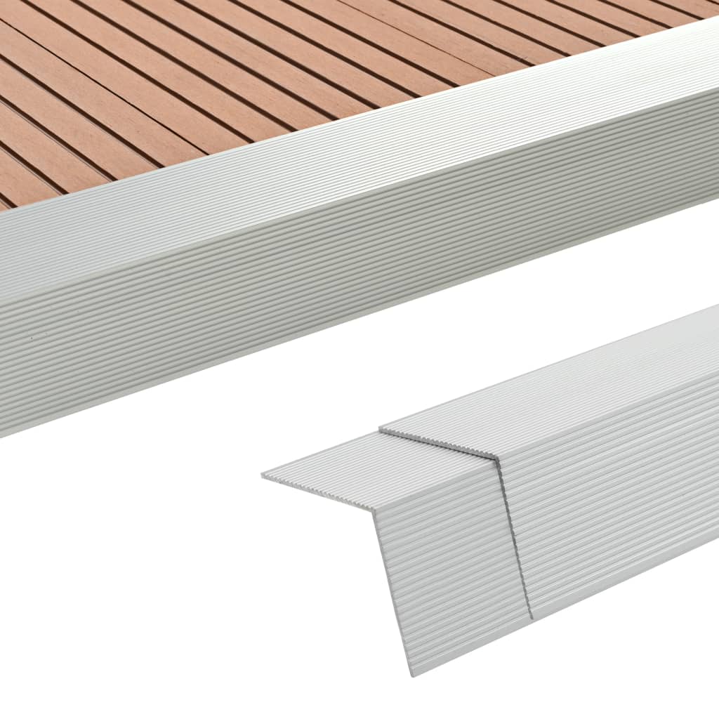 5 Pcs Decking Angle Trims Aluminium 170cm Silver