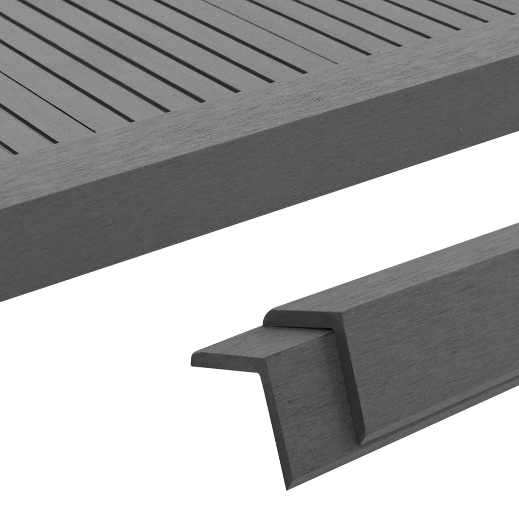 5 Pcs Decking Angle Trims WPC 170cm Grey