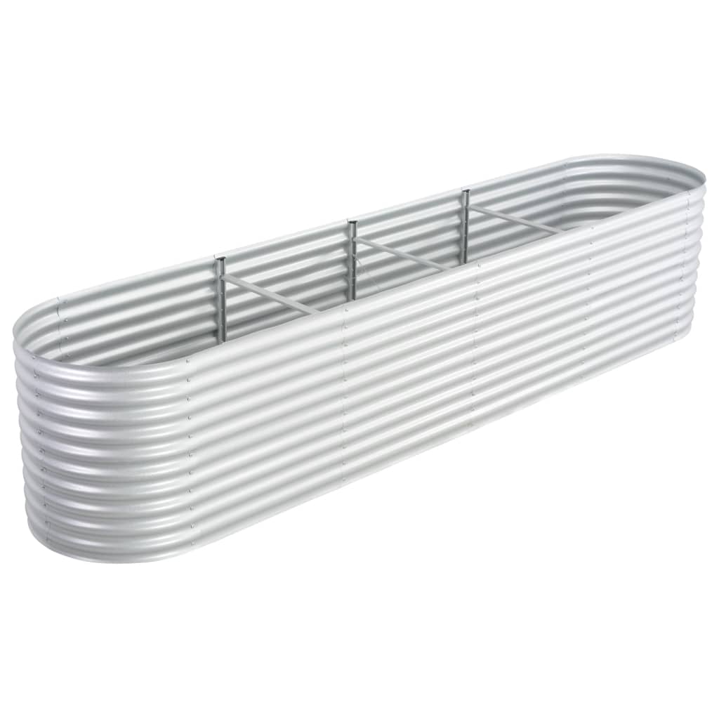 Garden Raised Bed 400x80x81 cm Galvanised Steel Silver
