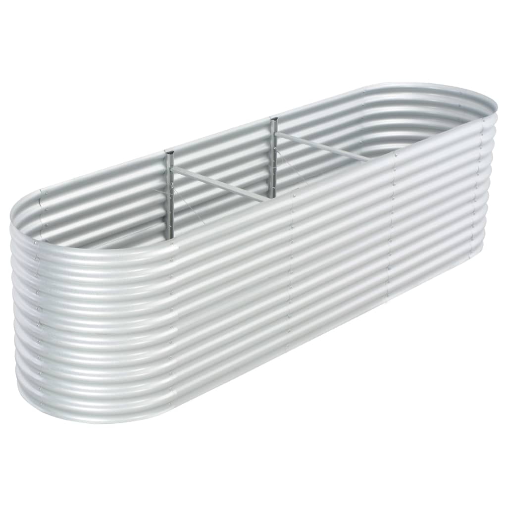 Garden Raised Bed 320x80x81 cm Galvanised Steel Silver