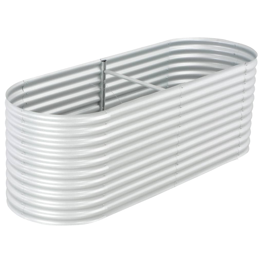 Garden Raised Bed 240x80x81 cm Galvanised Steel Silver
