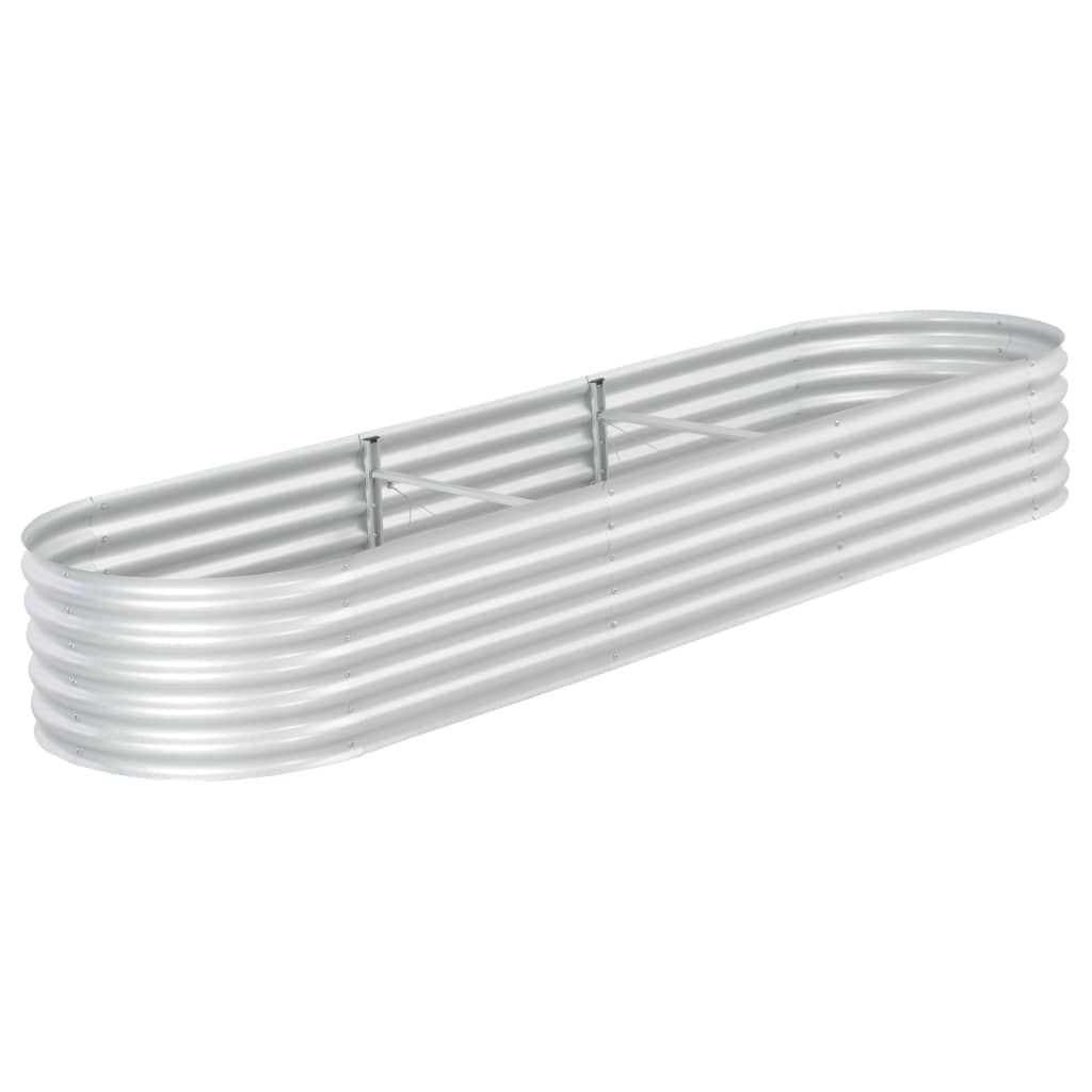 Garden Raised Bed 320x80x44 cm Galvanised Steel Silver