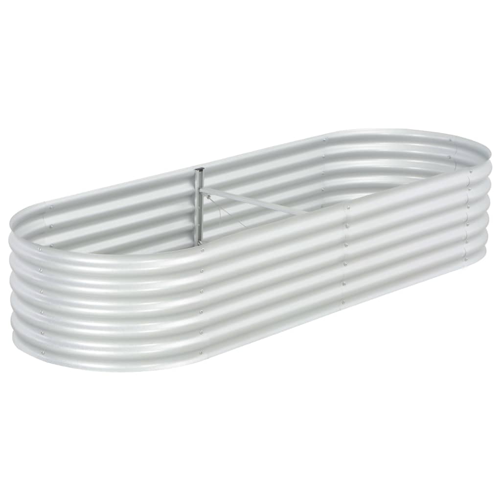 Garden Raised Bed 240x80x44 cm Galvanised Steel Silver
