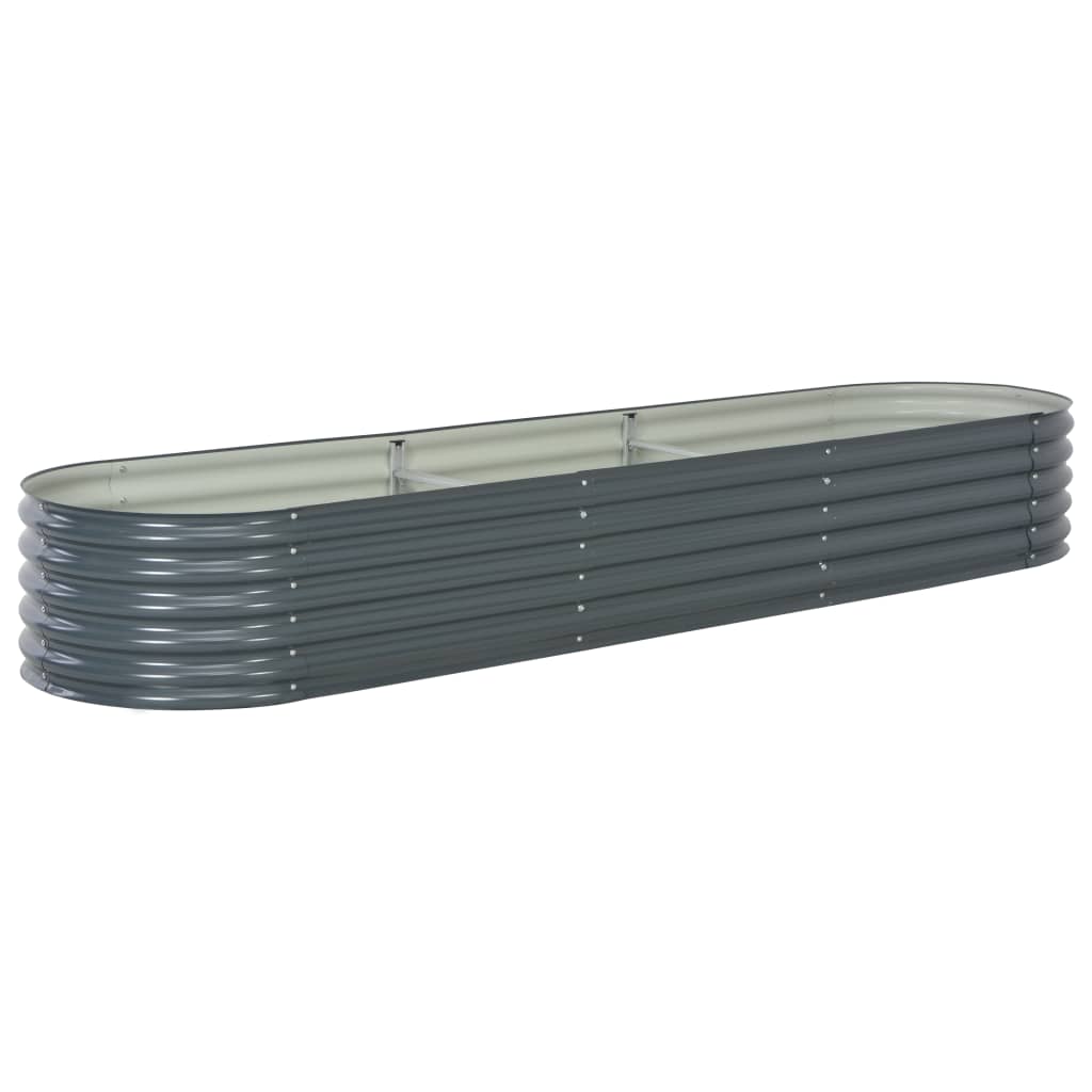 Garden Raised Bed 320x80x44 cm Galvanised Steel Grey