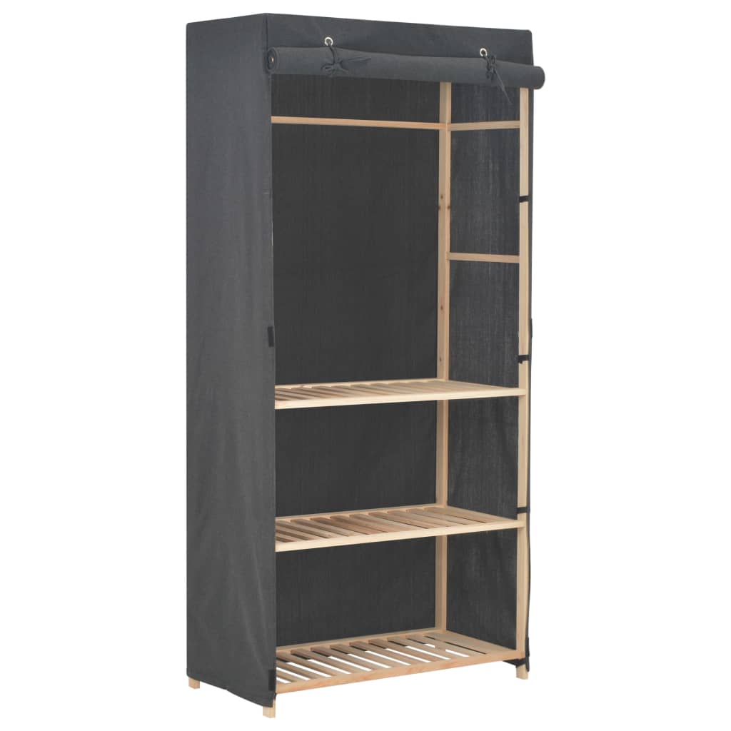 3 Tier Wardrobe Grey 79x40x170cm Fabric