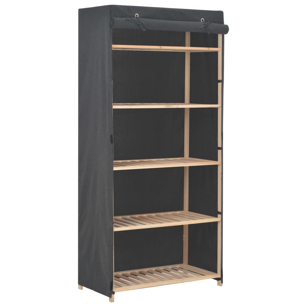 Wardrobe Grey 79x40x170cm Fabric - Blais