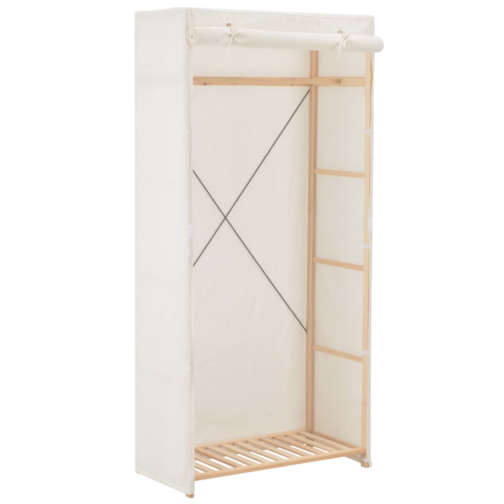 Wardrobe White 79x40x170cm Fabric - Celys