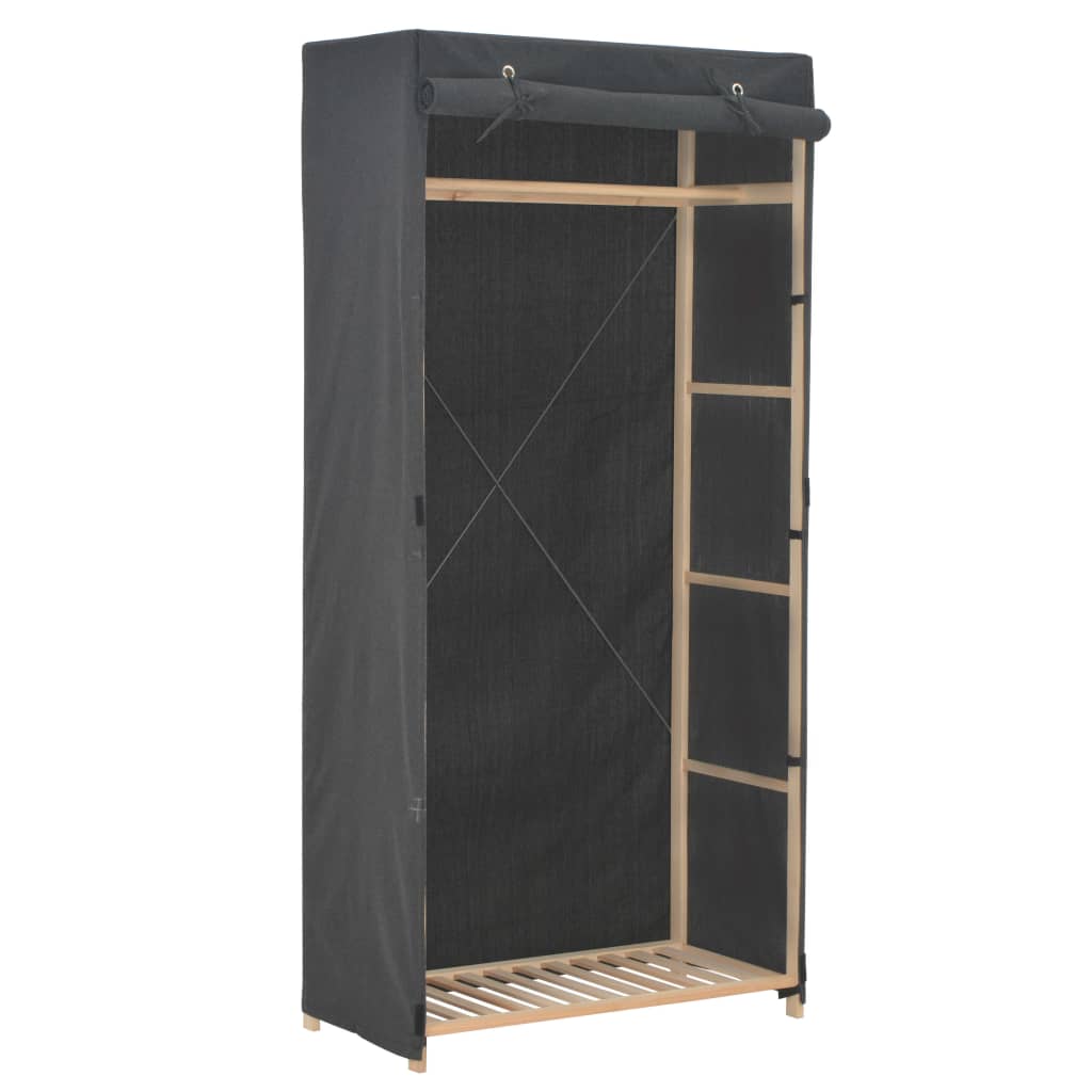 Wardrobe Grey 79x40x170cm Fabric - Elvan