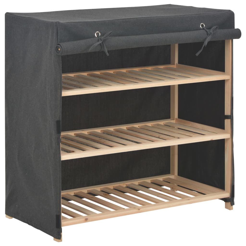 Shoe Cabinet with Cover Grey 79x40x80 cm Fabric
