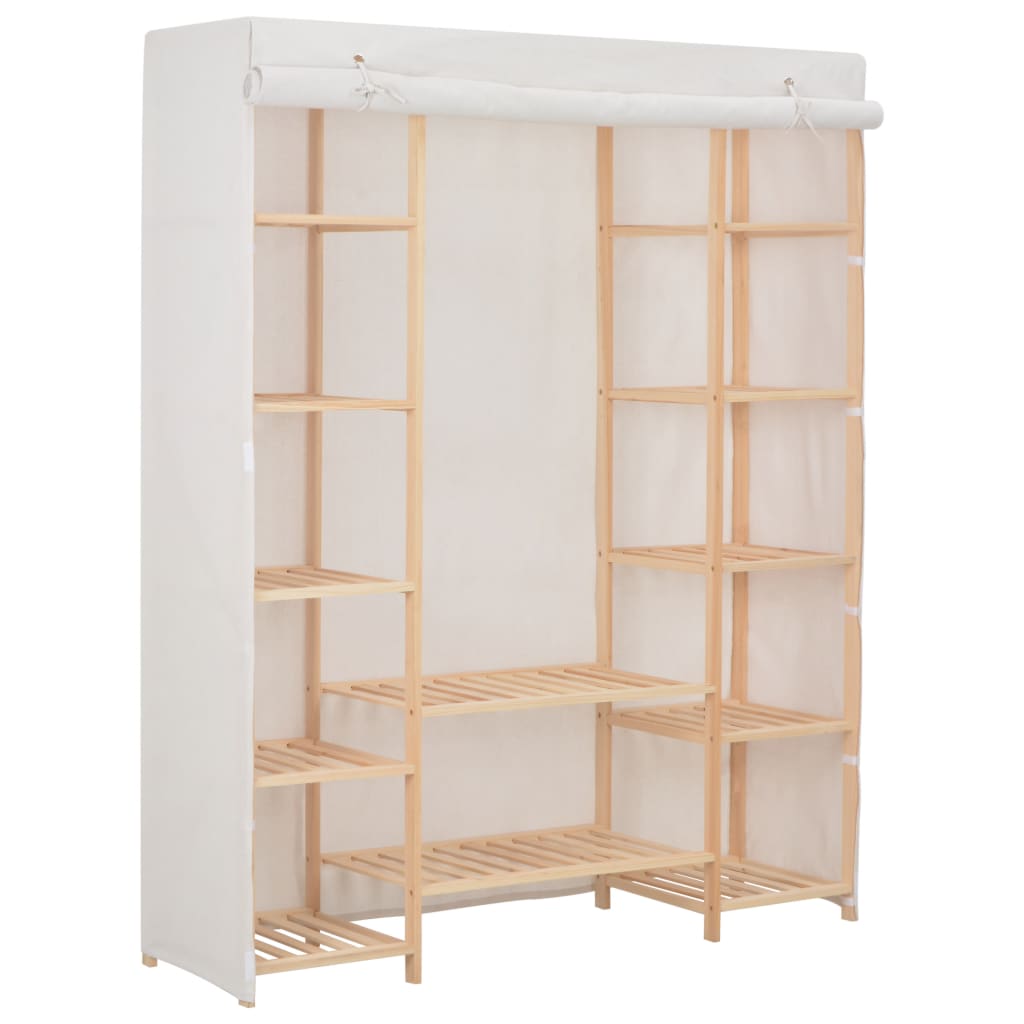 Wardrobe White 135x40x170cm Fabric