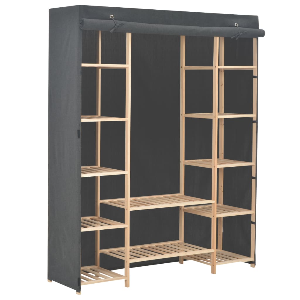 Wardrobe Grey 135x40x170cm Fabric
