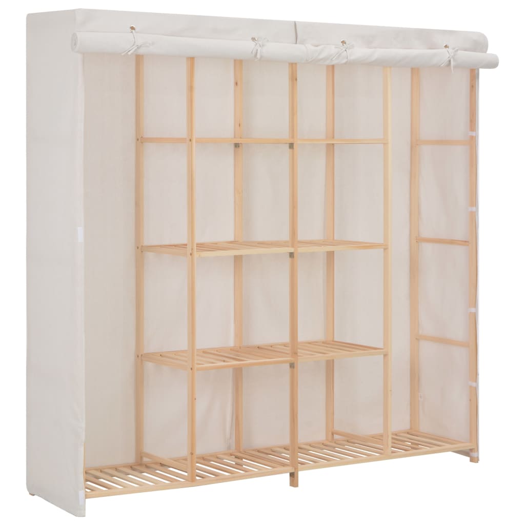 Wardrobe White 173x40x170cm Fabric