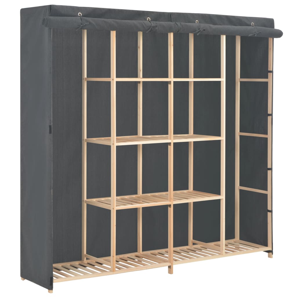 Wardrobe Grey 173x40x170cm Fabric