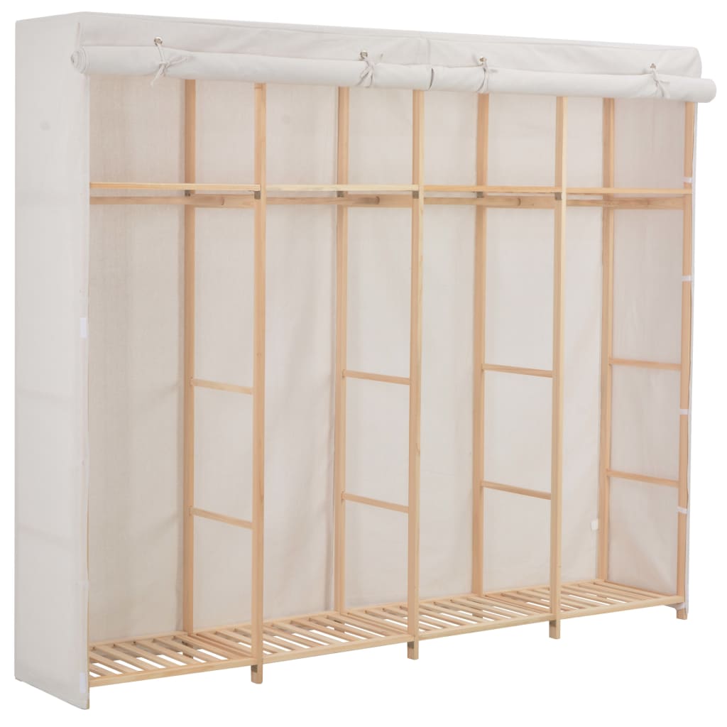 Wardrobe White 200x40x170cm Fabric