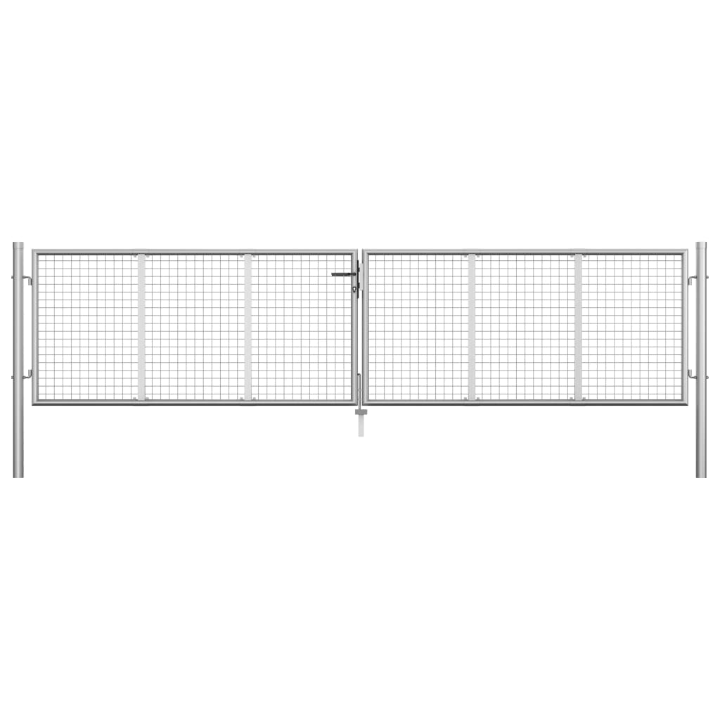 Garden Gate Galvanised Steel 415x125 cm Silver