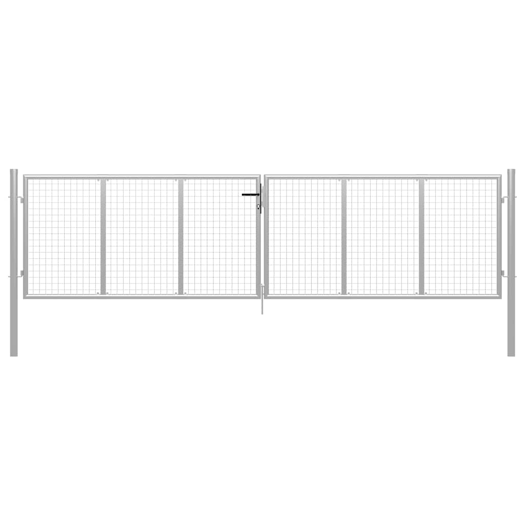 Garden Gate Galvanised Steel 415x150 cm Silver