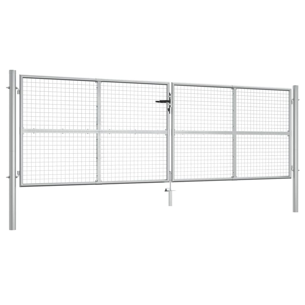 Garden Gate Galvanised Steel 415x175 cm Silver