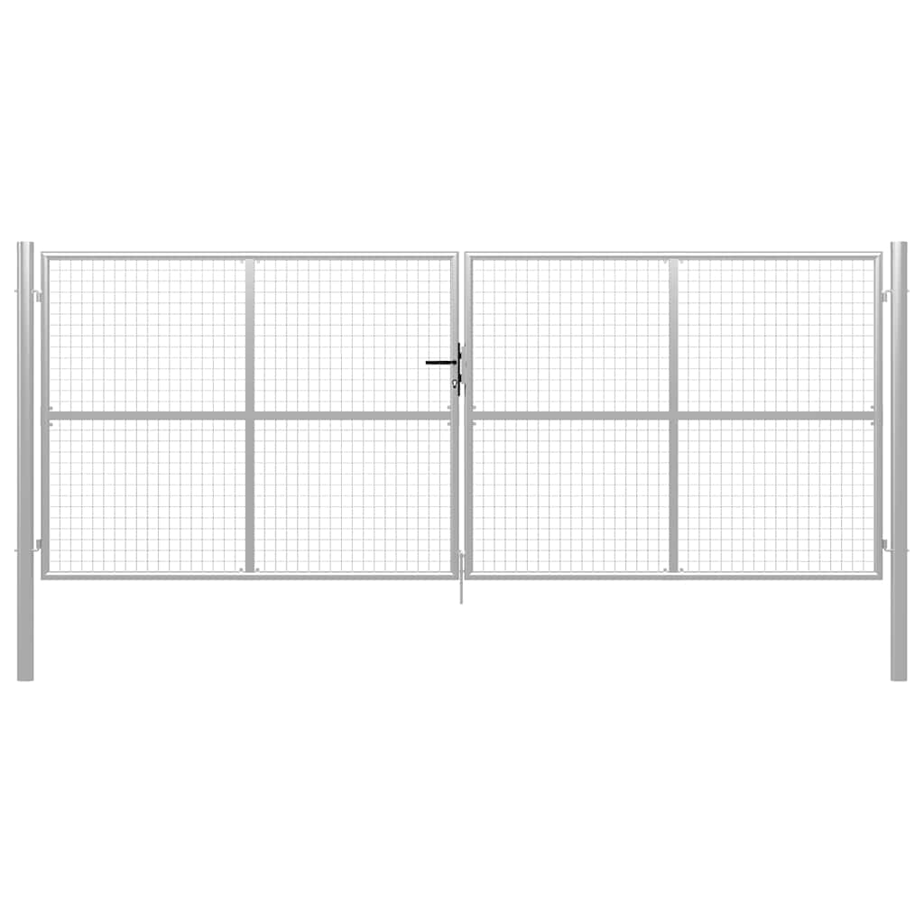 Garden Gate Galvanised Steel 415x200 cm Silver