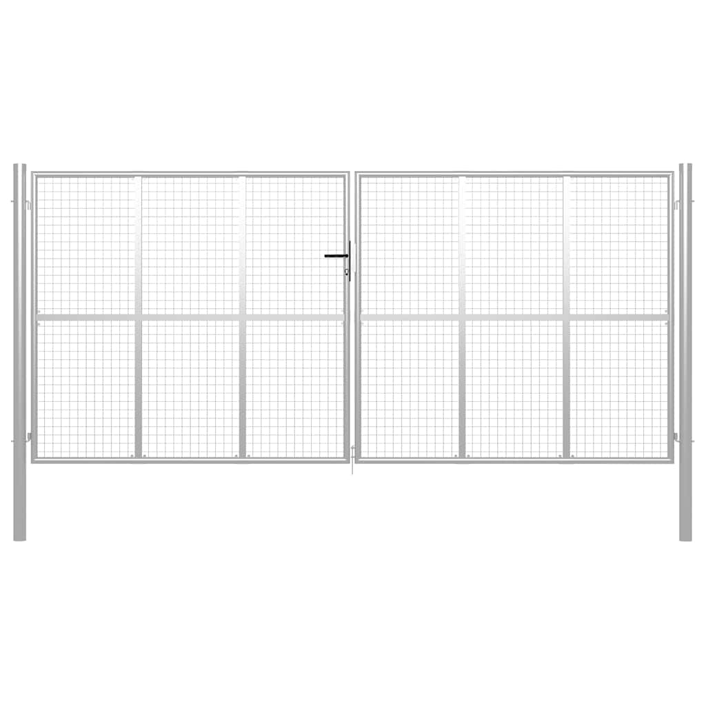 Garden Gate Galvanised Steel 415x250 cm Silver