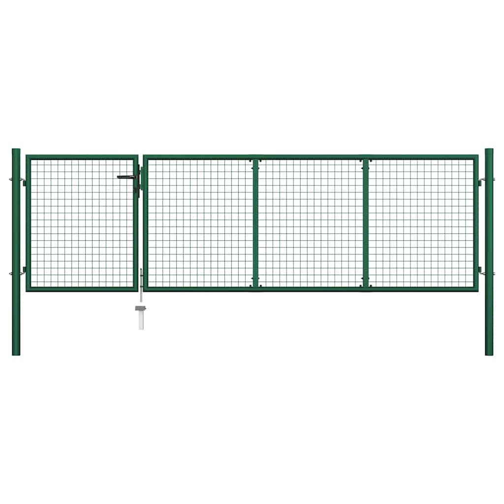 Garden Gate Steel 350x100 cm Green